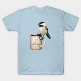 "Coffee & Chickadee" - Java Jungle collection T-Shirt